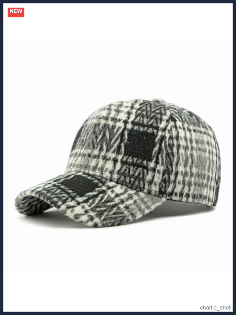 Unisex Houndstooth Baseball Cap Polyester Adjustable Vintage Flat Hat